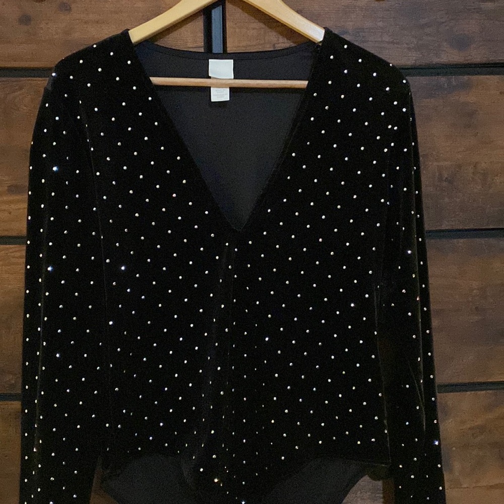 H&M bodysuit with sparkly jewels